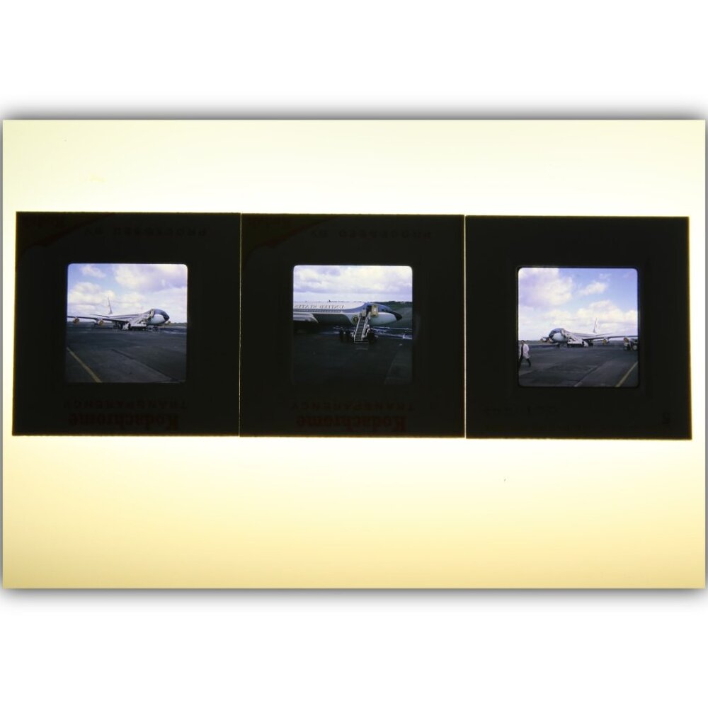 3 Air Force One Presidential Airplane color slides taken in October 1970 Nixon